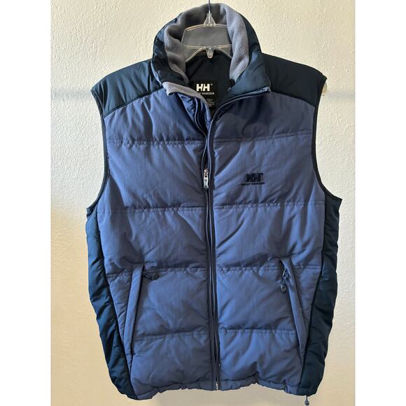 Helly Hansen Down Filed Puffer Vest Mens Size Small Cabincore Gorpcore Blue - Picture 2 of 6